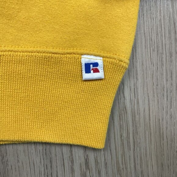 Vintage Russell Athletic Sweatshirt Mens Large Yellow Crewneck Pullover USA 90s - Picture 2 of 14
